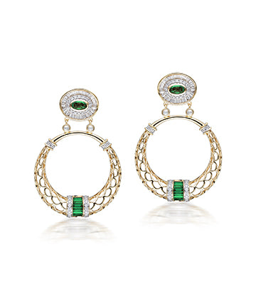 Diamond and Emerald earrings